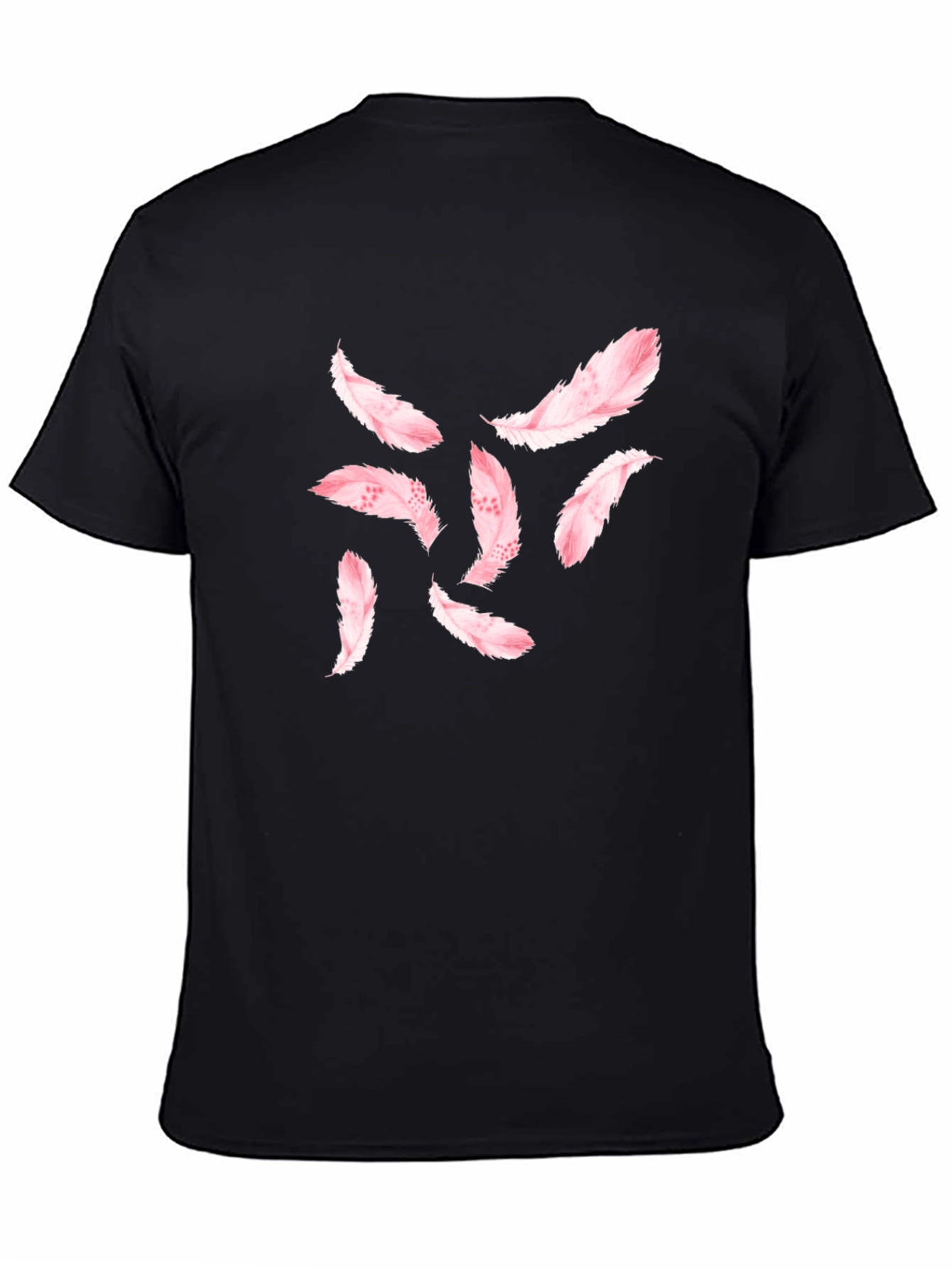 Feather Print Black T-Shirt