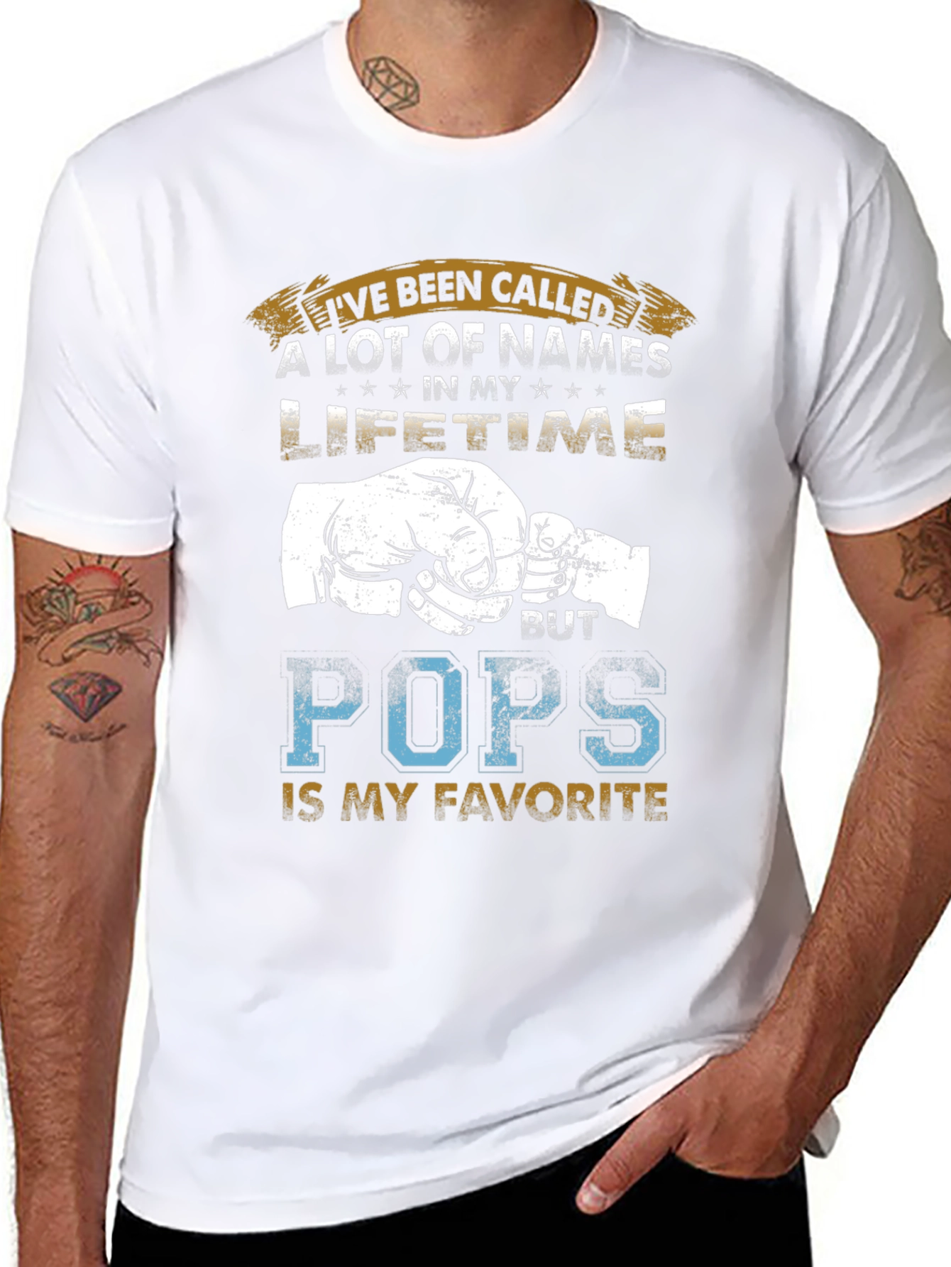 Pops Favorite Name T-Shirt - Fathers Day Gift