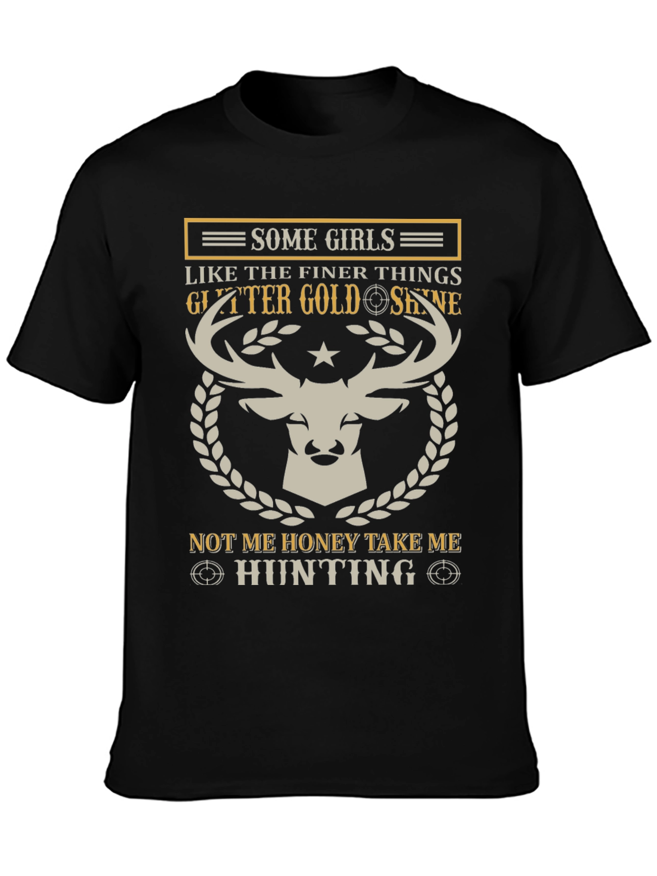 Hunting Girl T-Shirt: Glitter & Gold Design