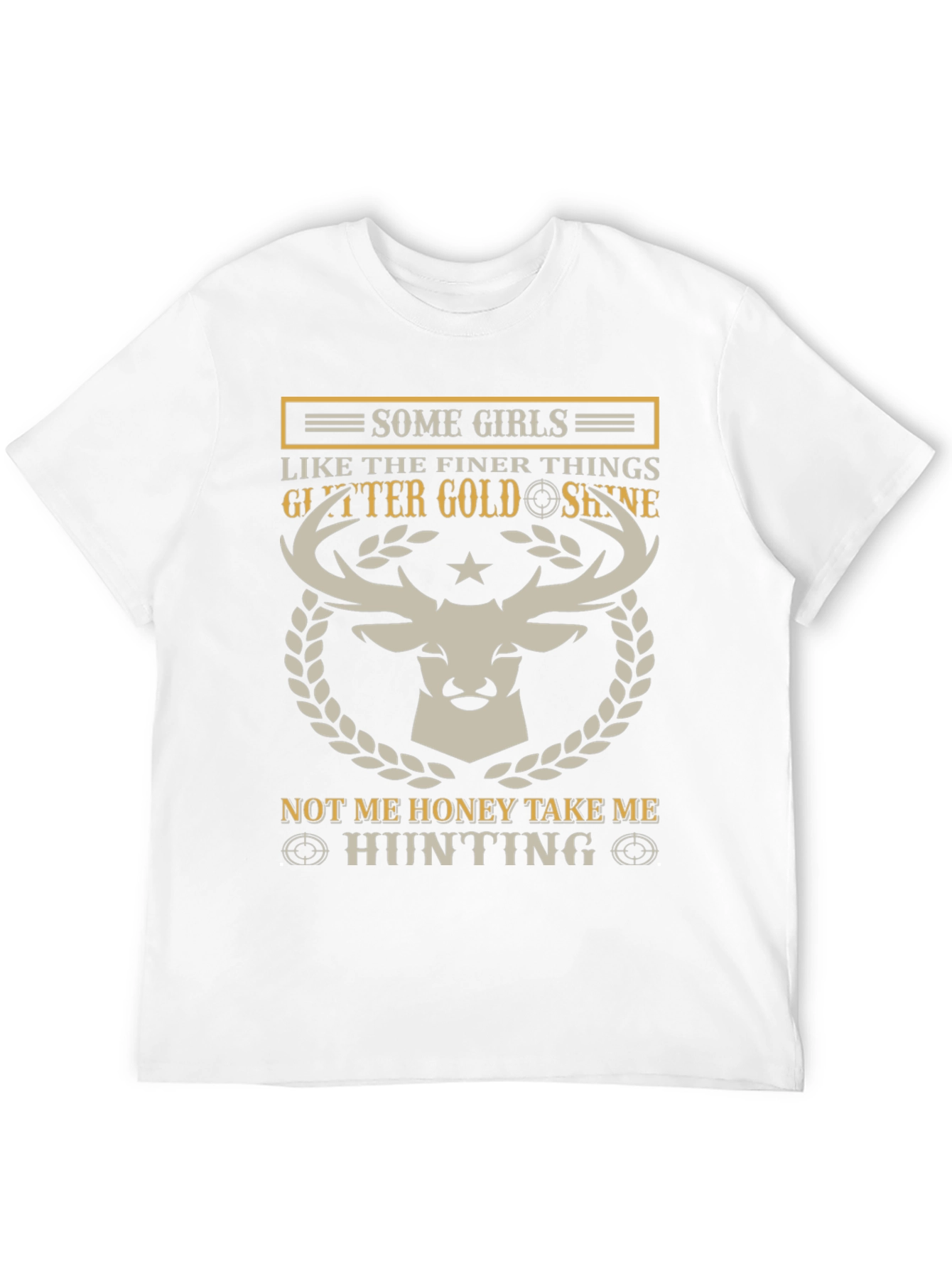 Hunting Girl T-Shirt: Glitter & Gold Design