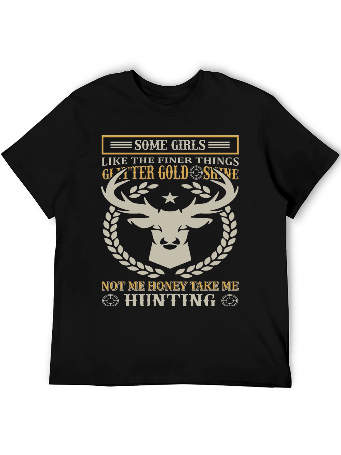 Hunting Girl T-Shirt: Glitter & Gold Design