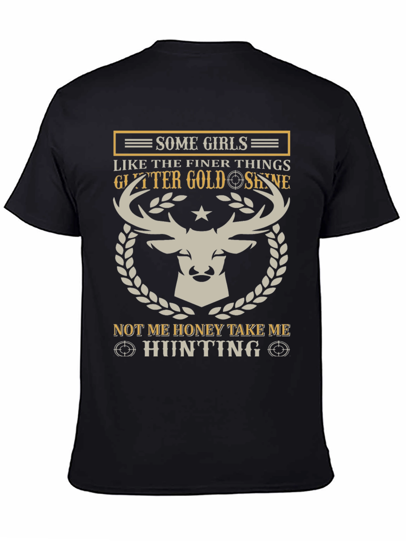 Hunting Girl T-Shirt: Glitter & Gold Design