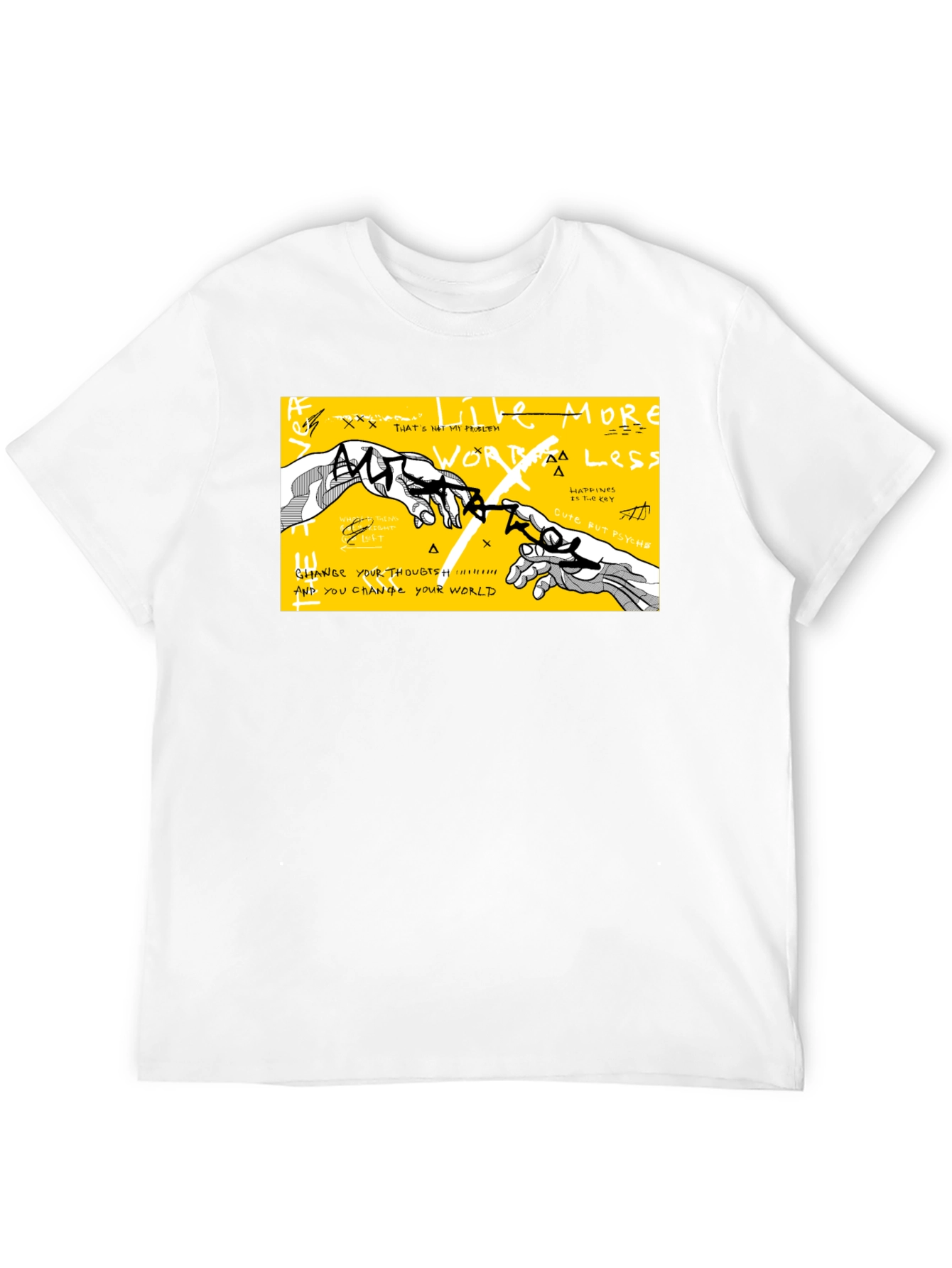 Modern Art Graphic Print Tee - Black