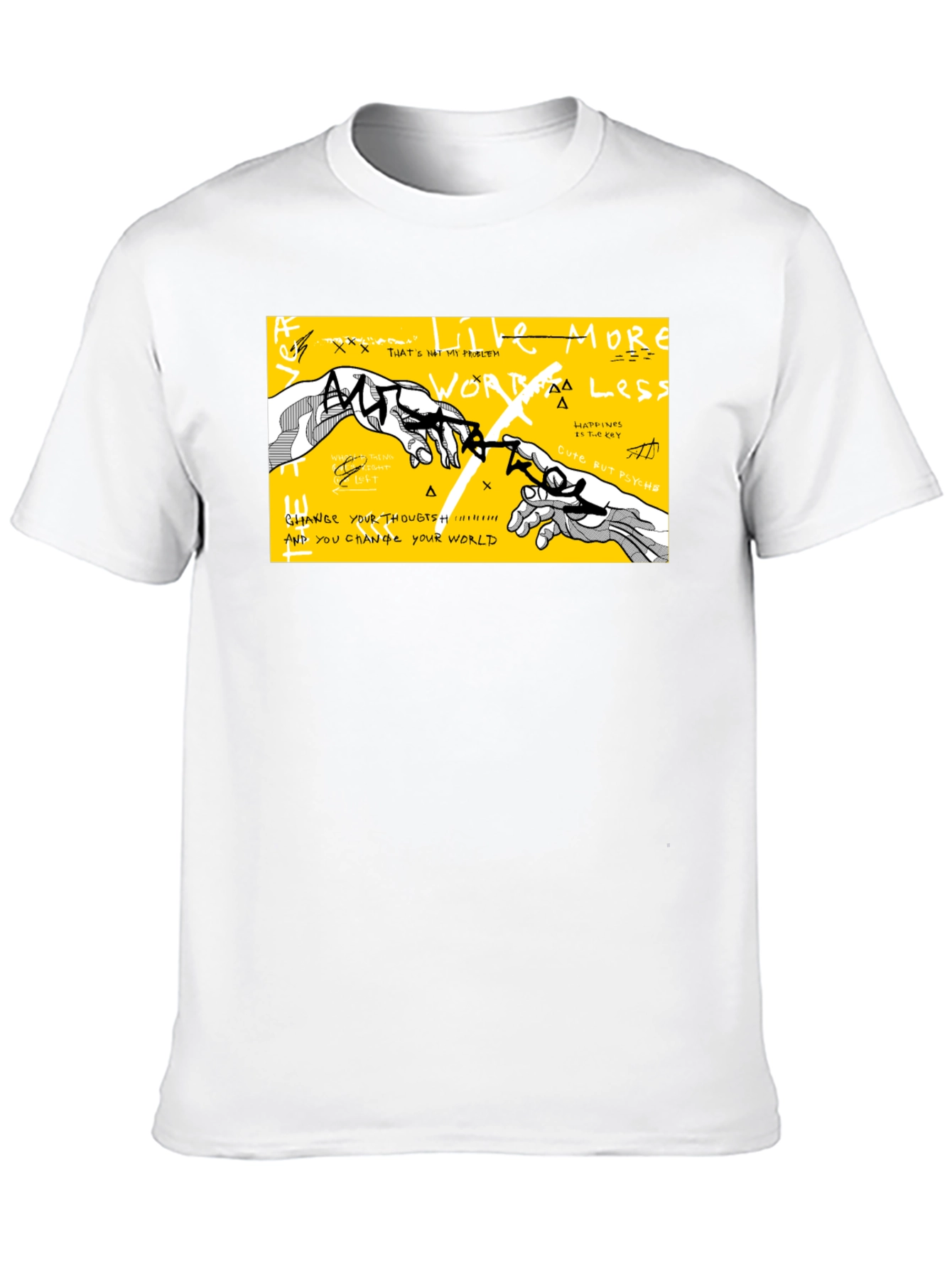 Modern Art Graphic Print Tee - Black