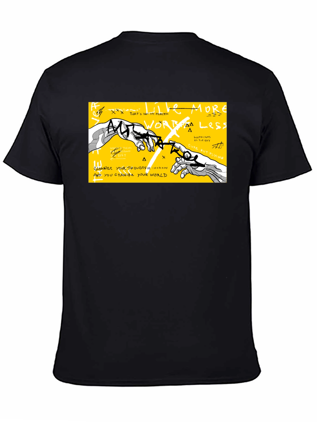 Modern Art Graphic Print Tee - Black