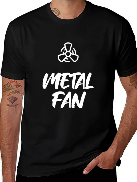Metal Fan Graphic Tee - Black Cotton T-Shirt