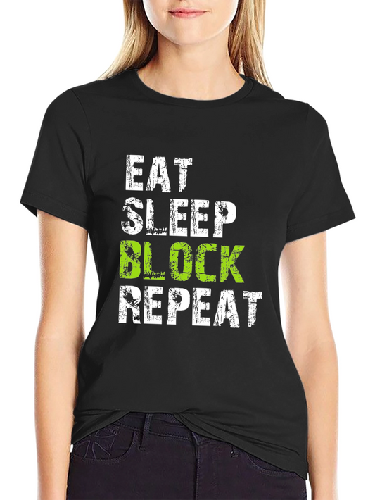 Eat Sleep Block Repeat Volleyball T-Shirt