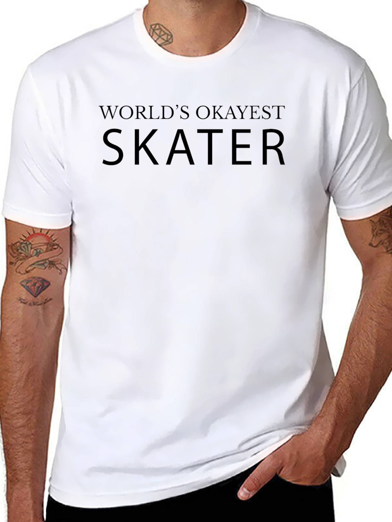 Worlds Okayest Skater T-Shirt - Black Cotton Tee