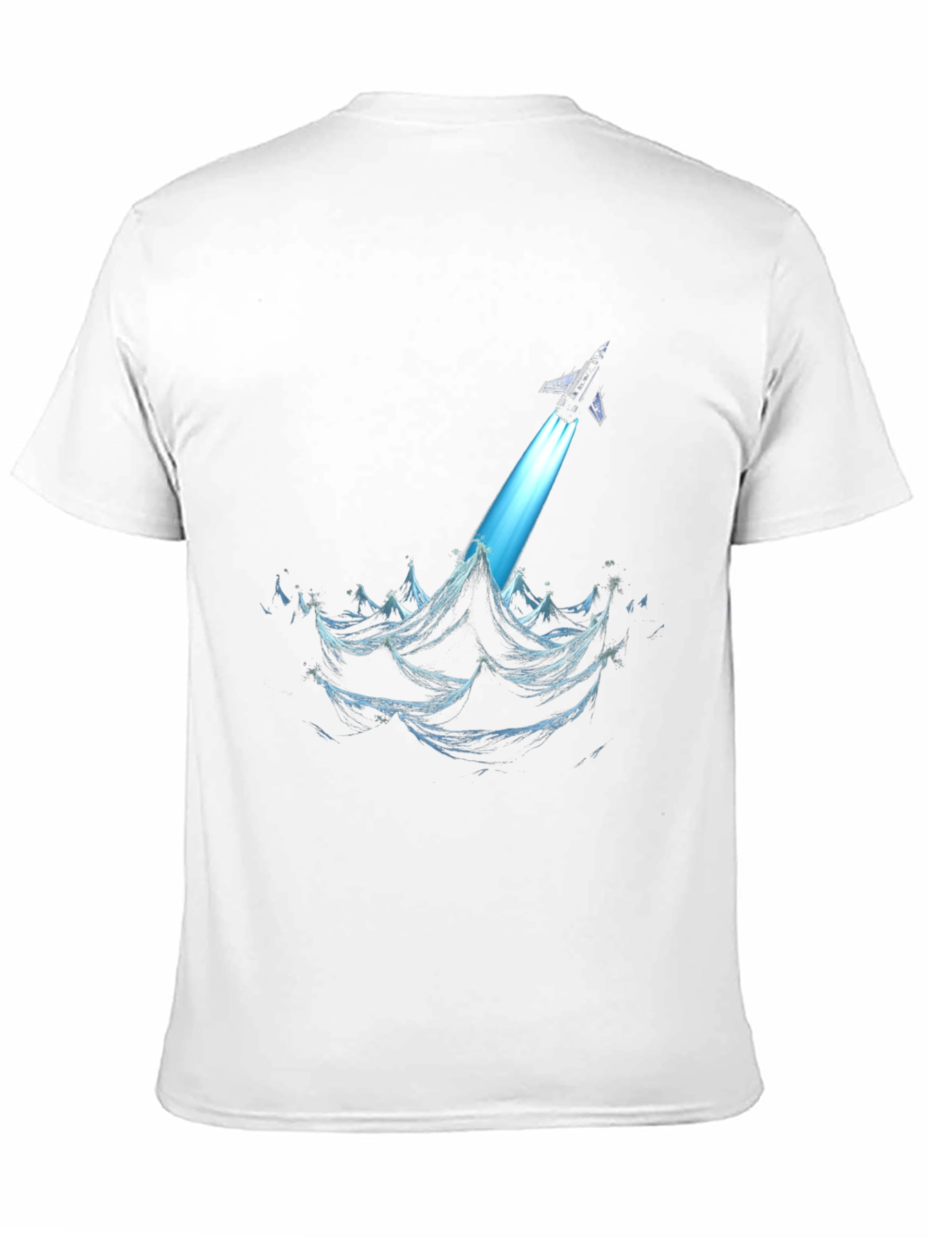Rocket Launch Graphic Tee - Black Cotton T-Shirt