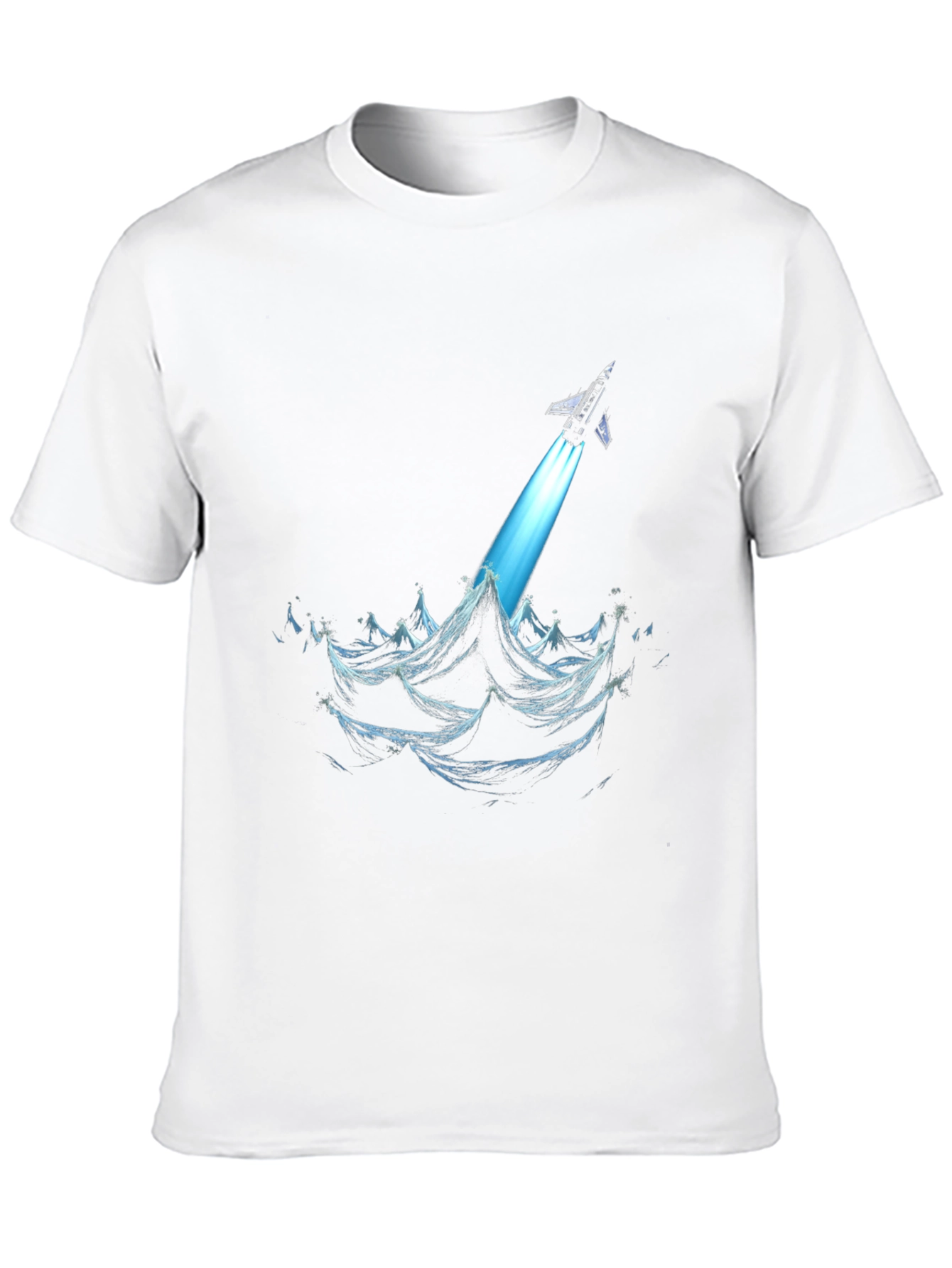 Rocket Launch Graphic Tee - Black Cotton T-Shirt
