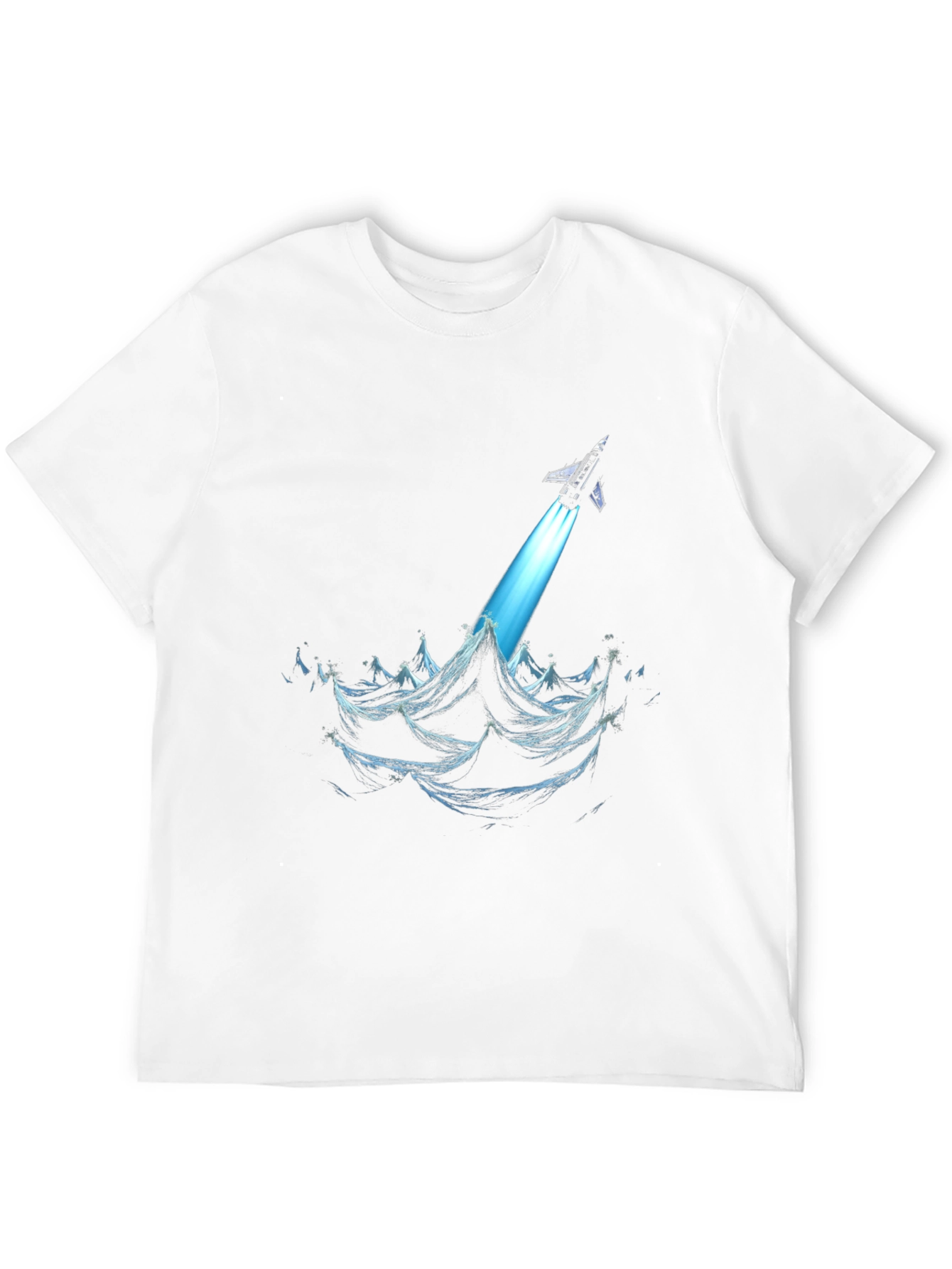 Rocket Launch Graphic Tee - Black Cotton T-Shirt