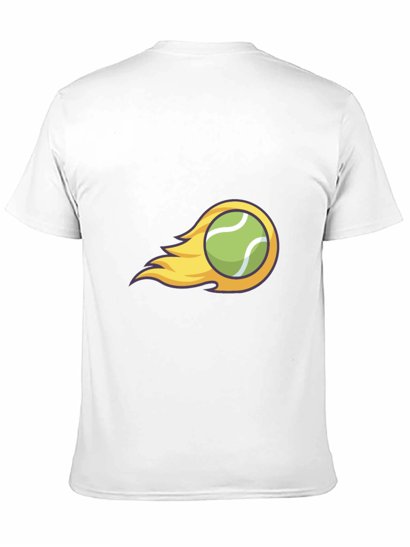 Flaming Tennis Ball Graphic Tee - Cool Black T-Shirt