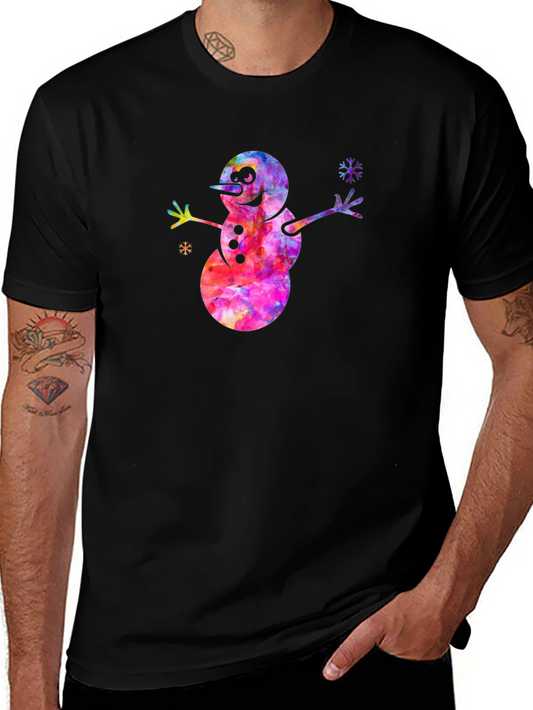 Watercolor Snowman T-Shirt - Festive Holiday Tee