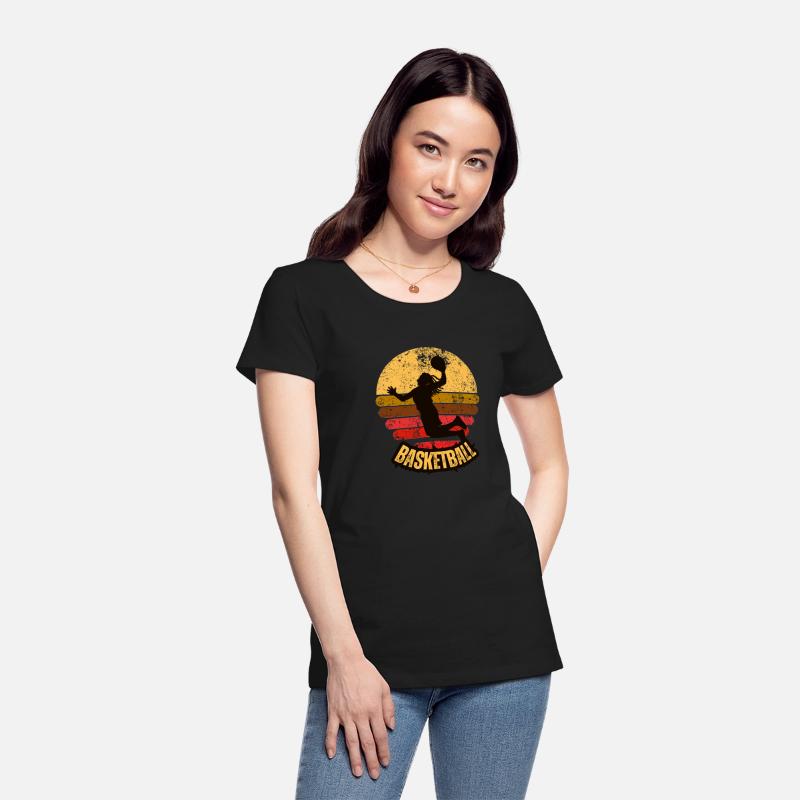 Yellow Red Vintage Retro Basketball T Shirt