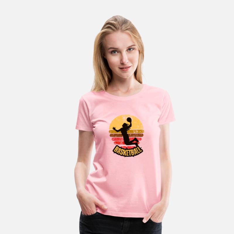Yellow Red Vintage Retro Basketball T Shirt