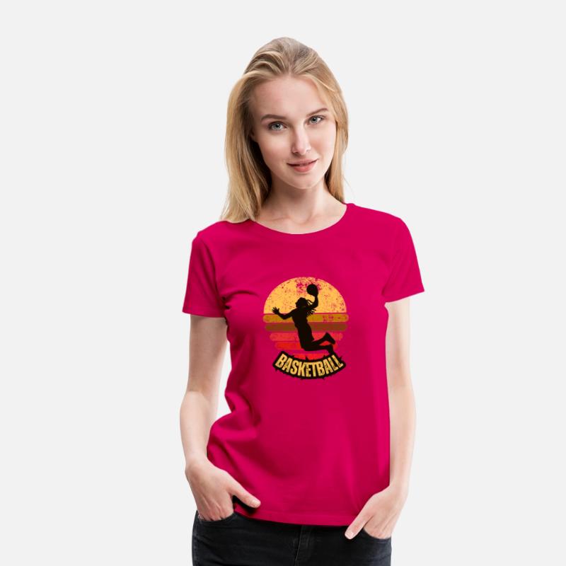 Yellow Red Vintage Retro Basketball T Shirt