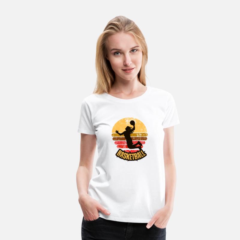 Yellow Red Vintage Retro Basketball T Shirt