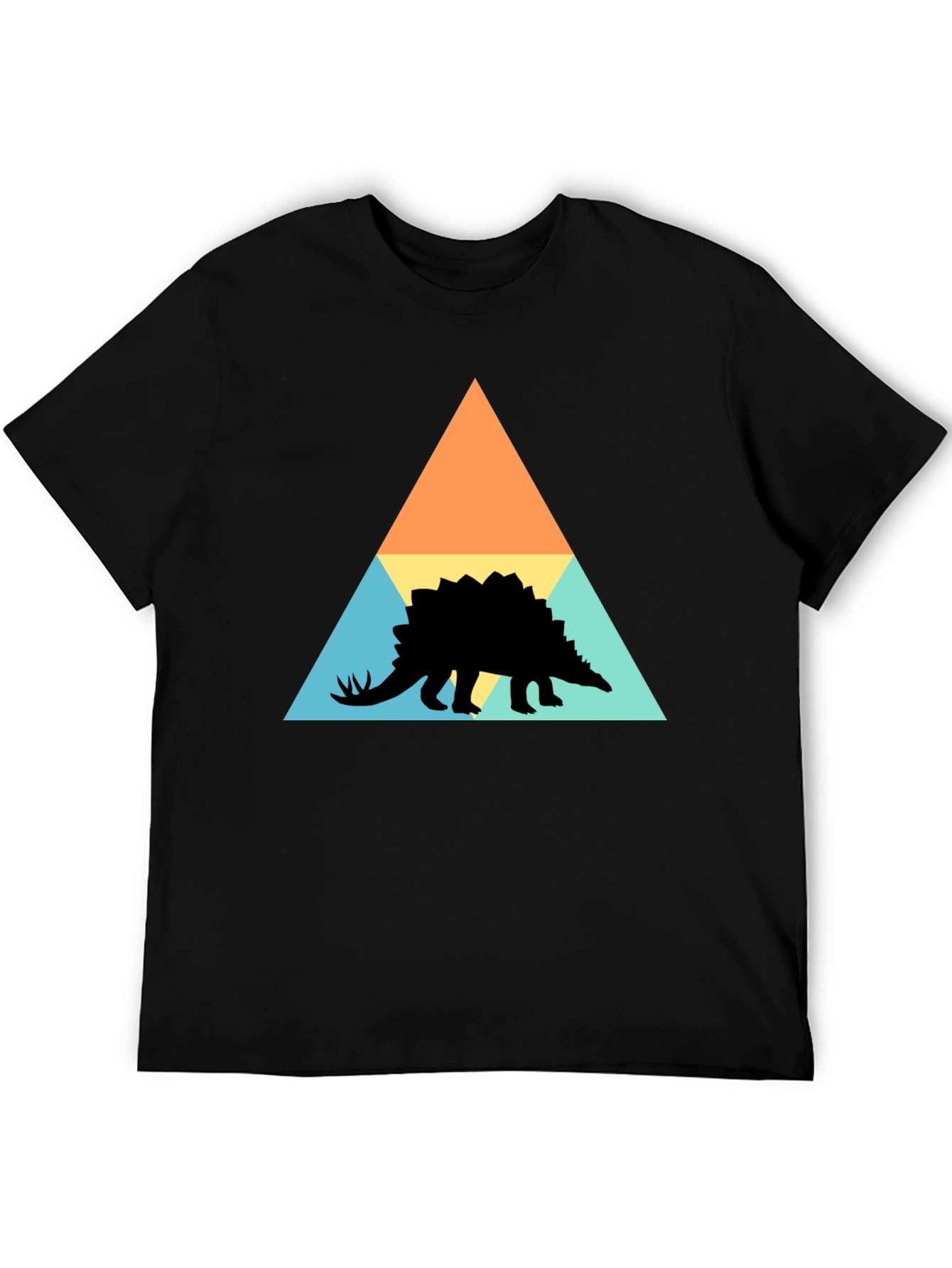 Geometric Dinosaur Graphic Tee - Modern Retro Style