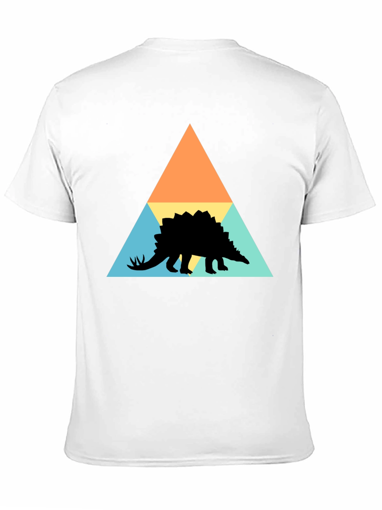 Geometric Dinosaur Graphic Tee - Modern Retro Style