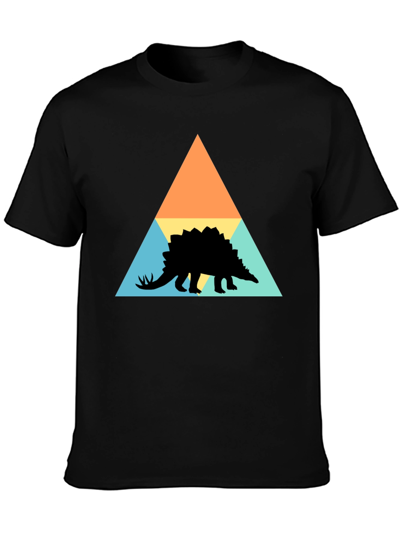 Geometric Dinosaur Graphic Tee - Modern Retro Style