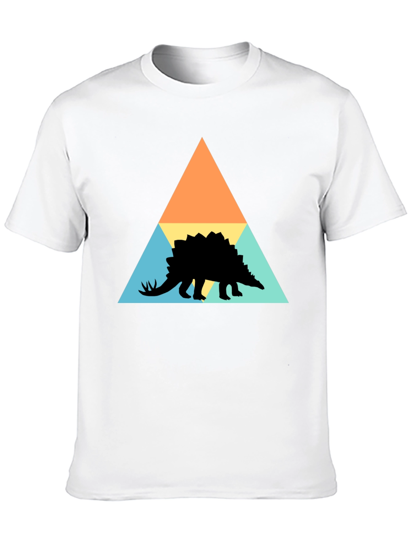 Geometric Dinosaur Graphic Tee - Modern Retro Style