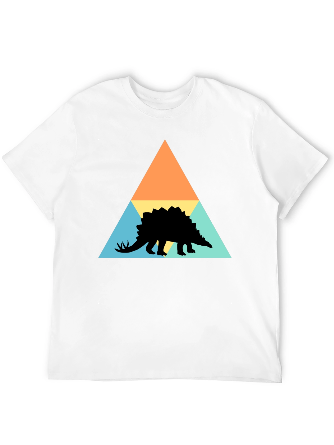 Geometric Dinosaur Graphic Tee - Modern Retro Style