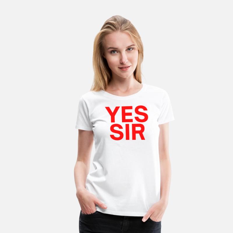 YES SIR (Red with White outlines)