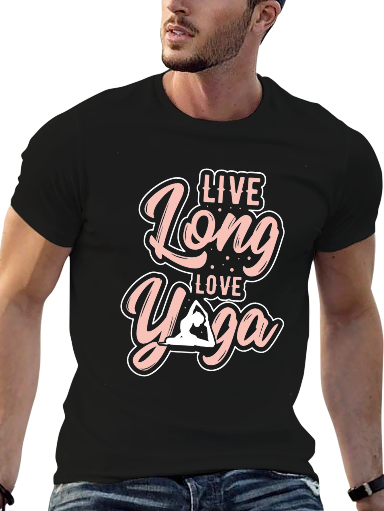 Live Long Love Yoga Black Graphic Tee