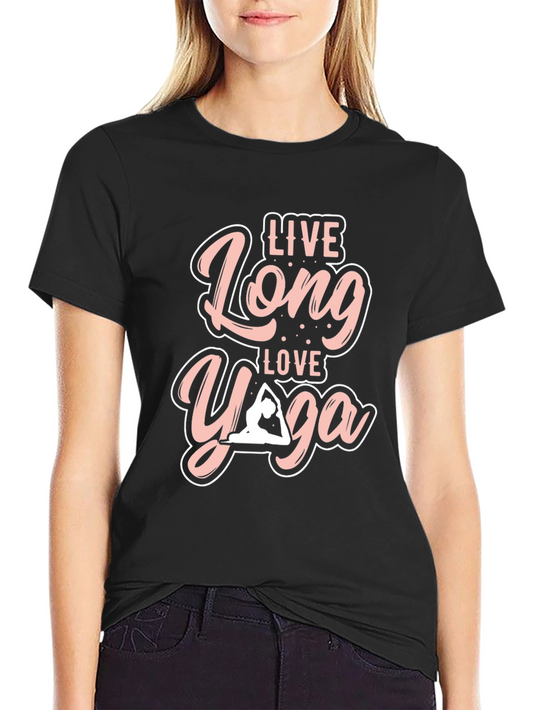 Live Long Love Yoga Black Graphic Tee