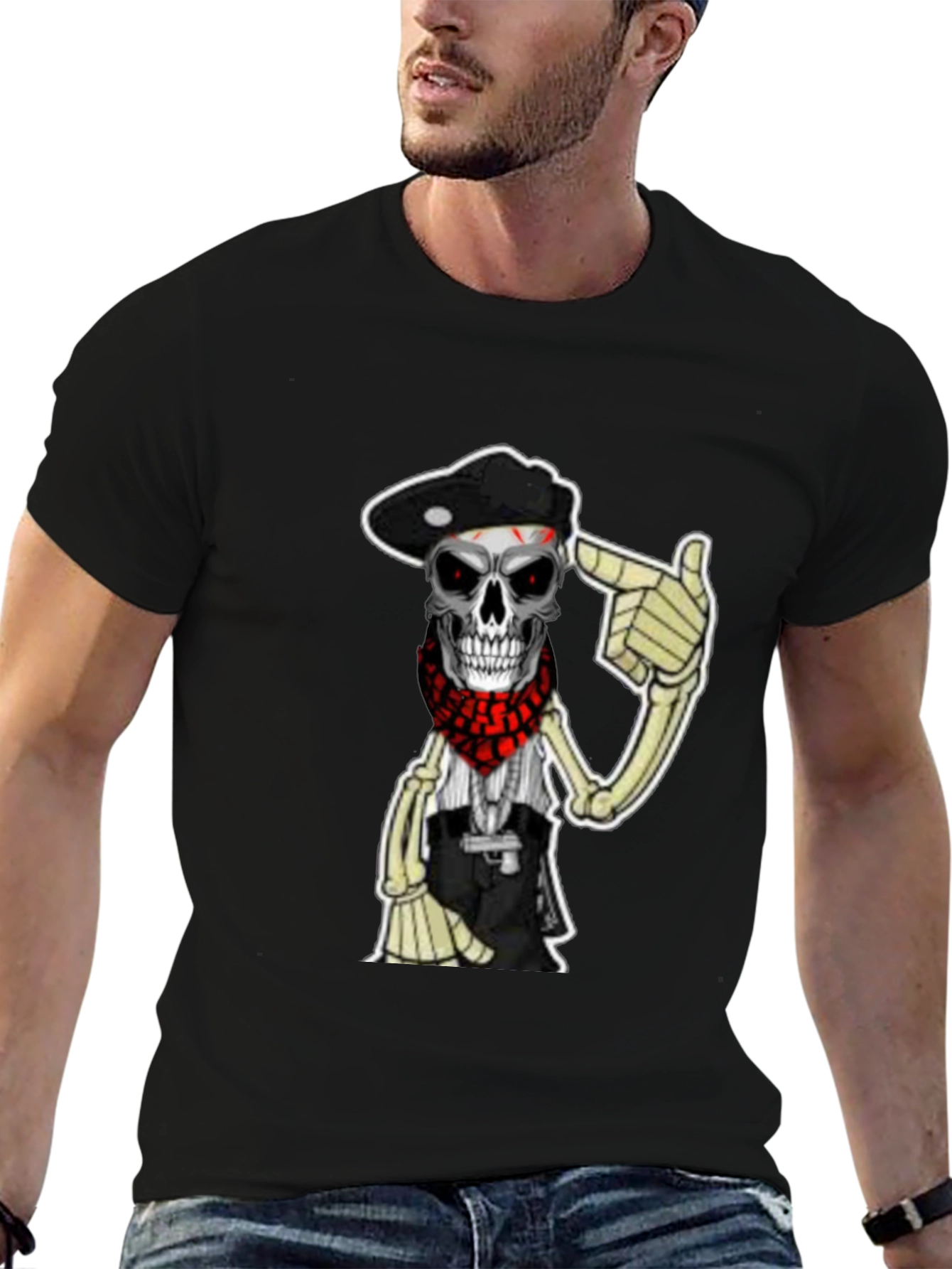 Skull Bandit Graphic T-Shirt - Classic Black Tee