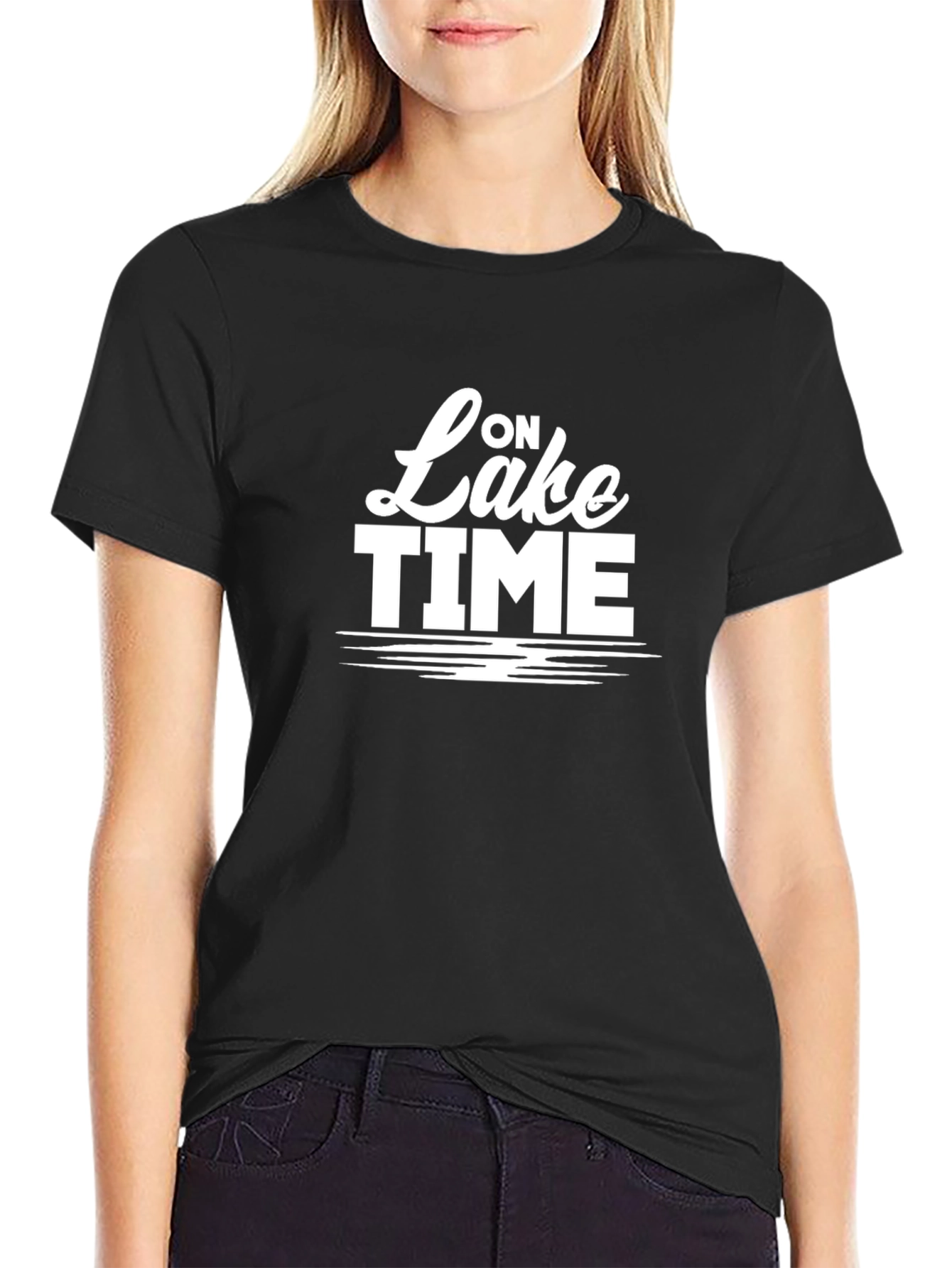 On Lake Time Black Graphic T-Shirt