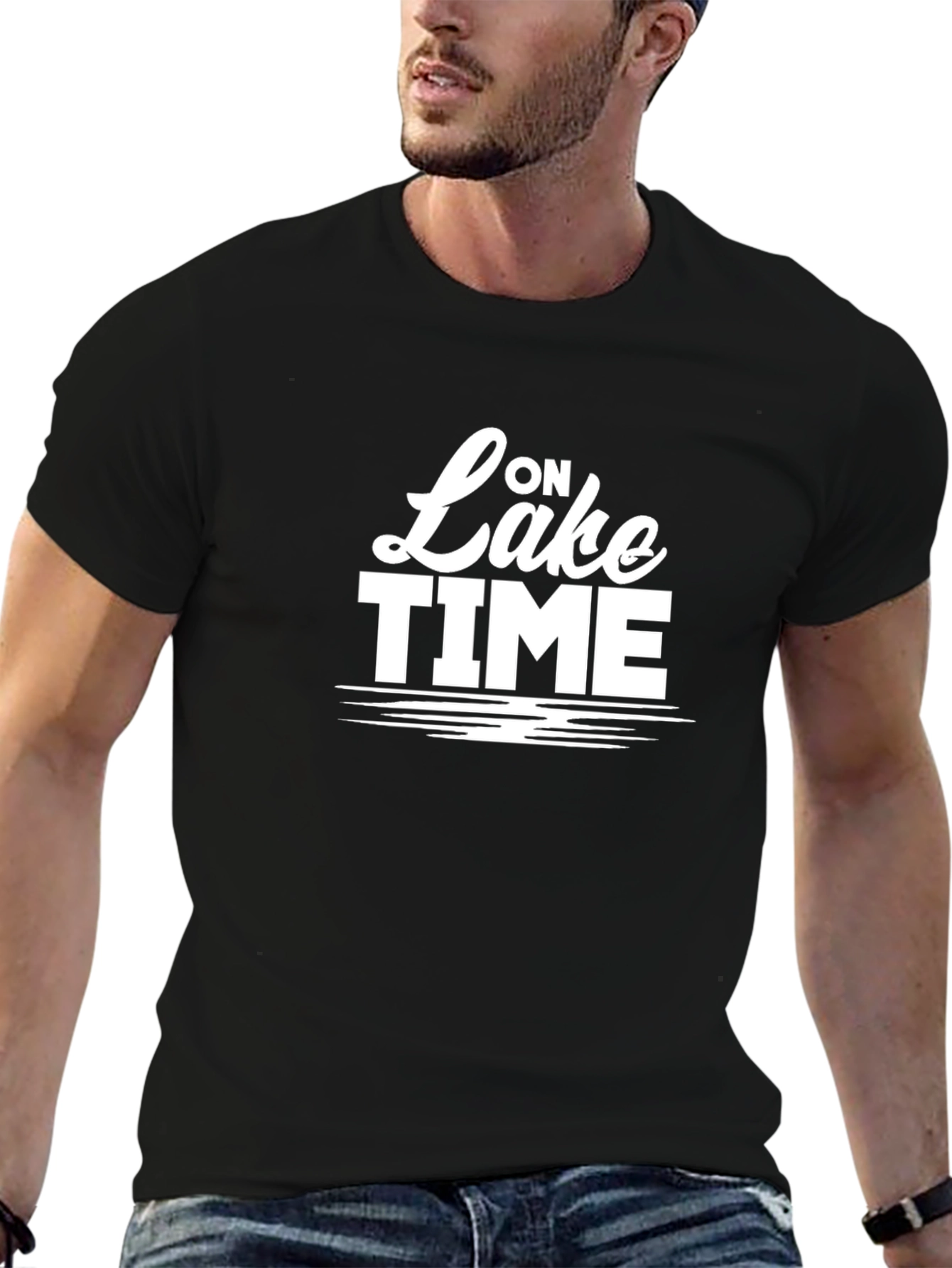 On Lake Time Black Graphic T-Shirt
