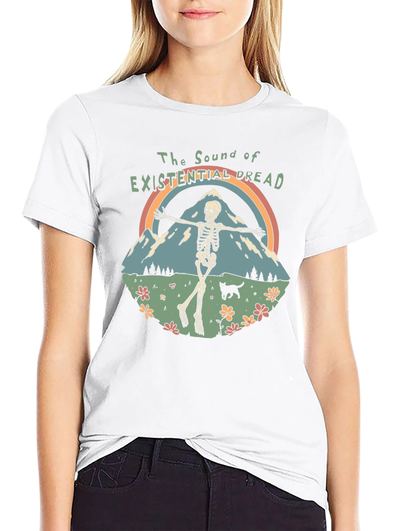 Existential Dread Skeleton Graphic T-Shirt