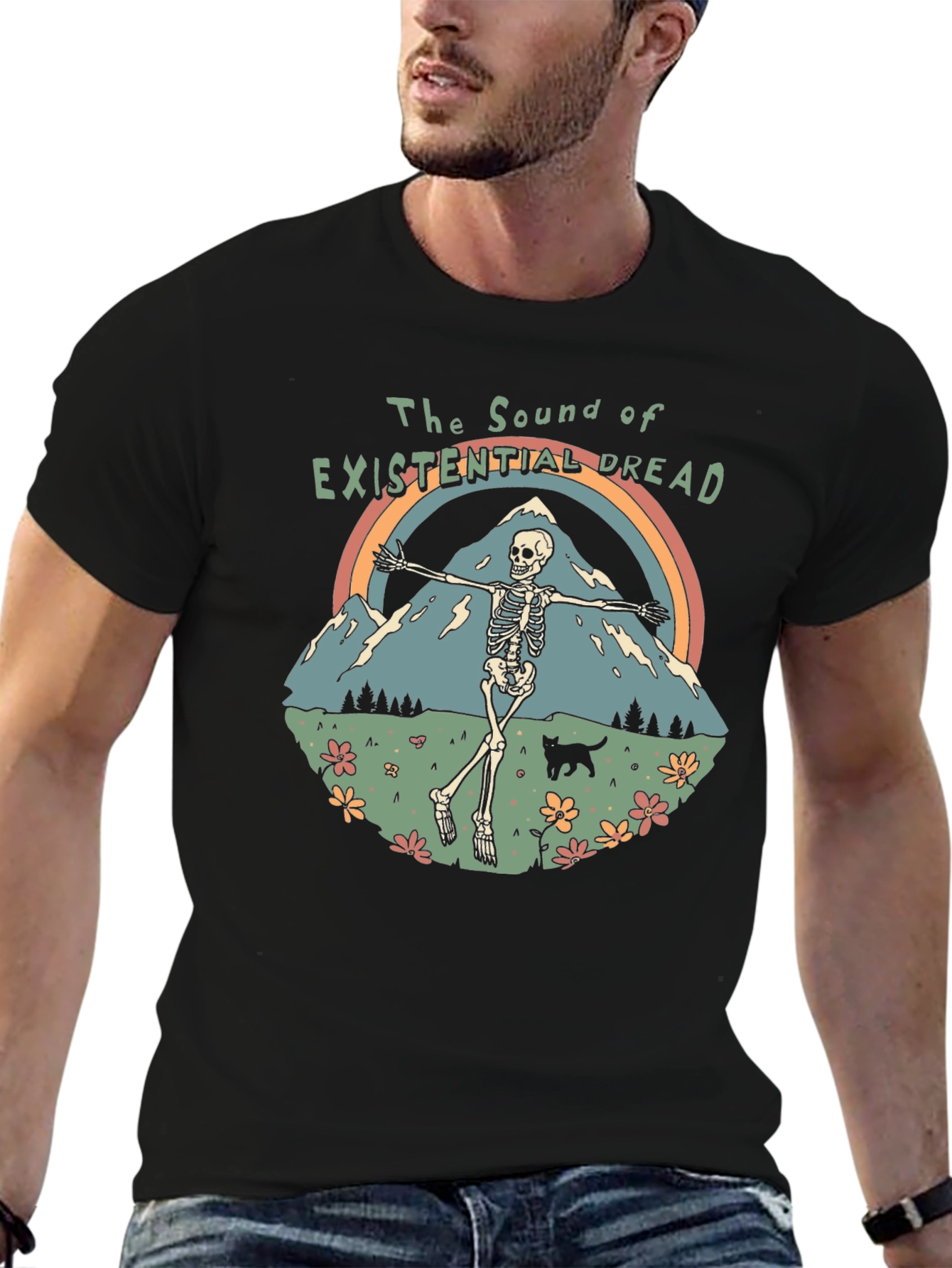 Existential Dread Skeleton Graphic T-Shirt