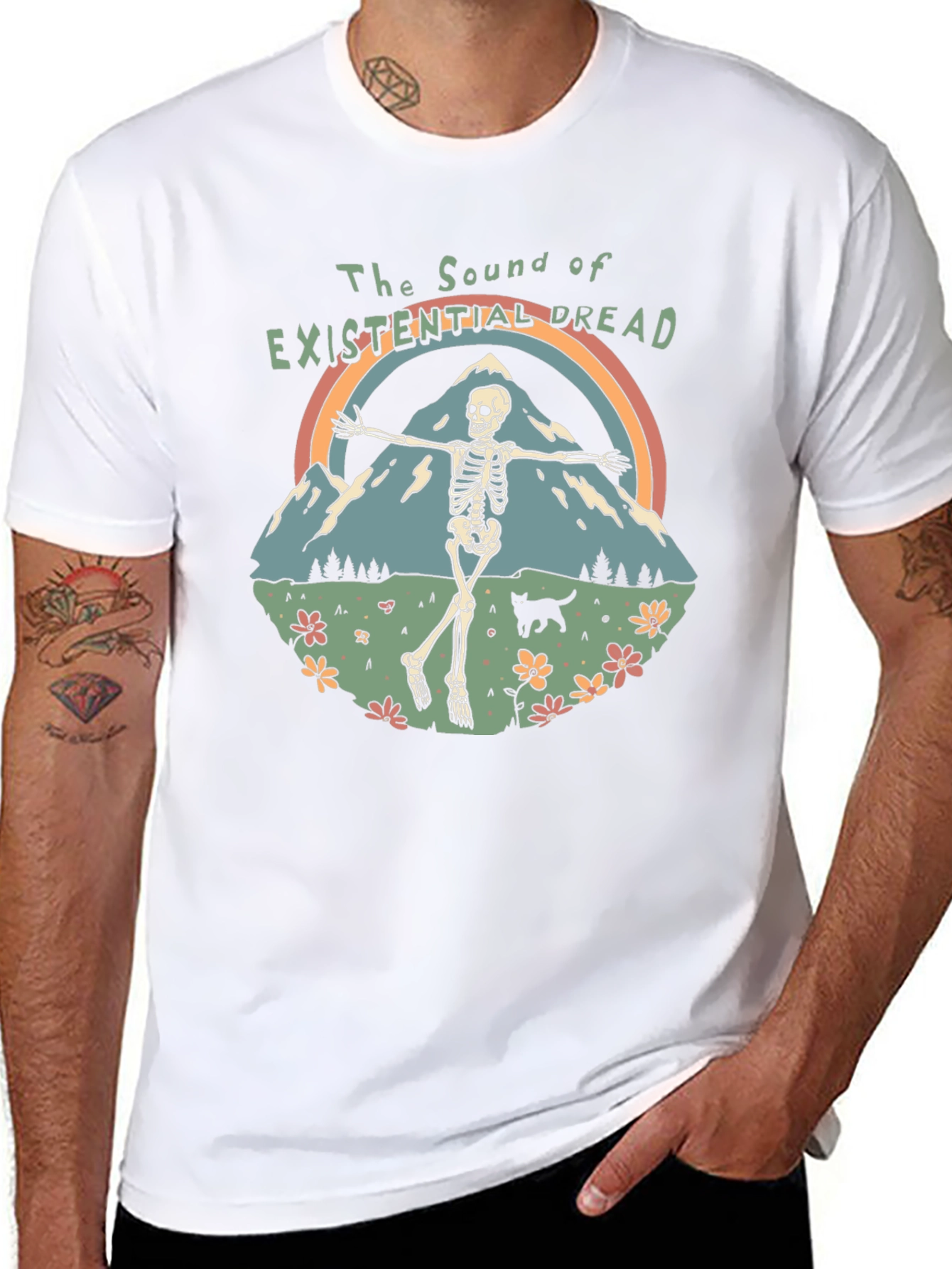 Existential Dread Skeleton Graphic T-Shirt