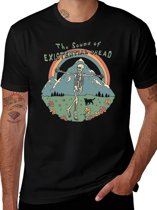 Existential Dread Skeleton Graphic T-Shirt