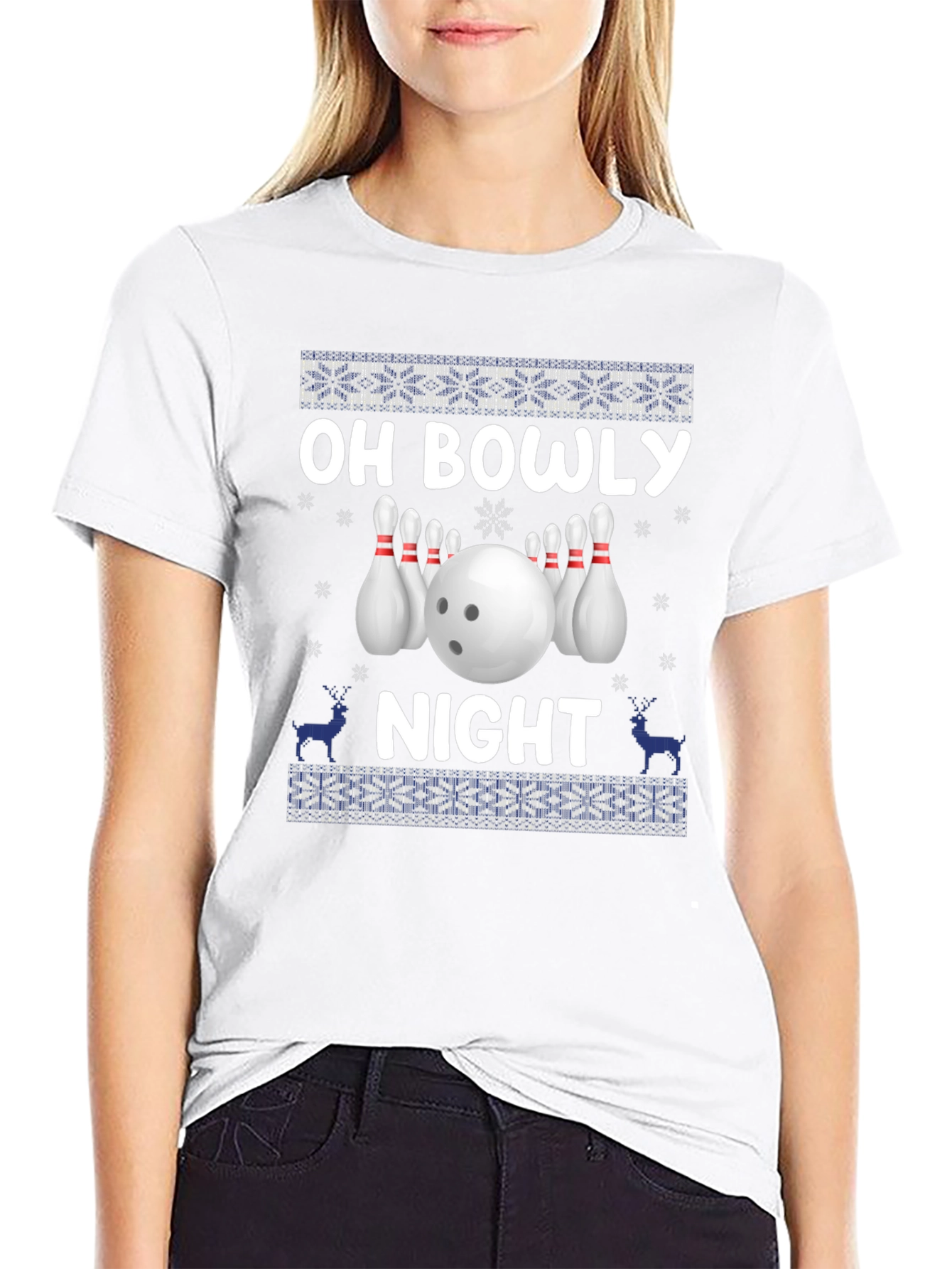 Oh Bowly Night Bowling Christmas Sweater T-Shirt