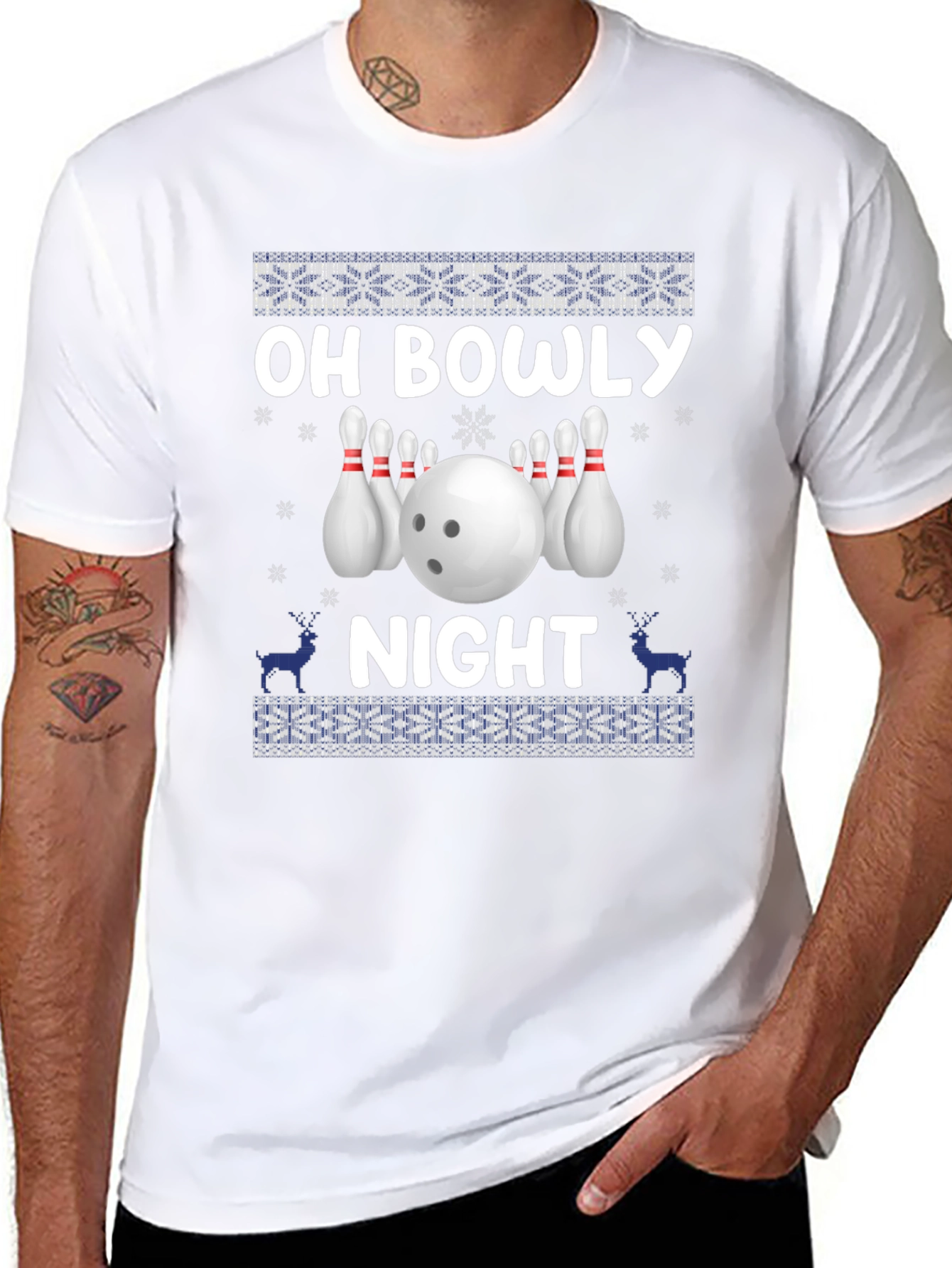 Oh Bowly Night Bowling Christmas Sweater T-Shirt