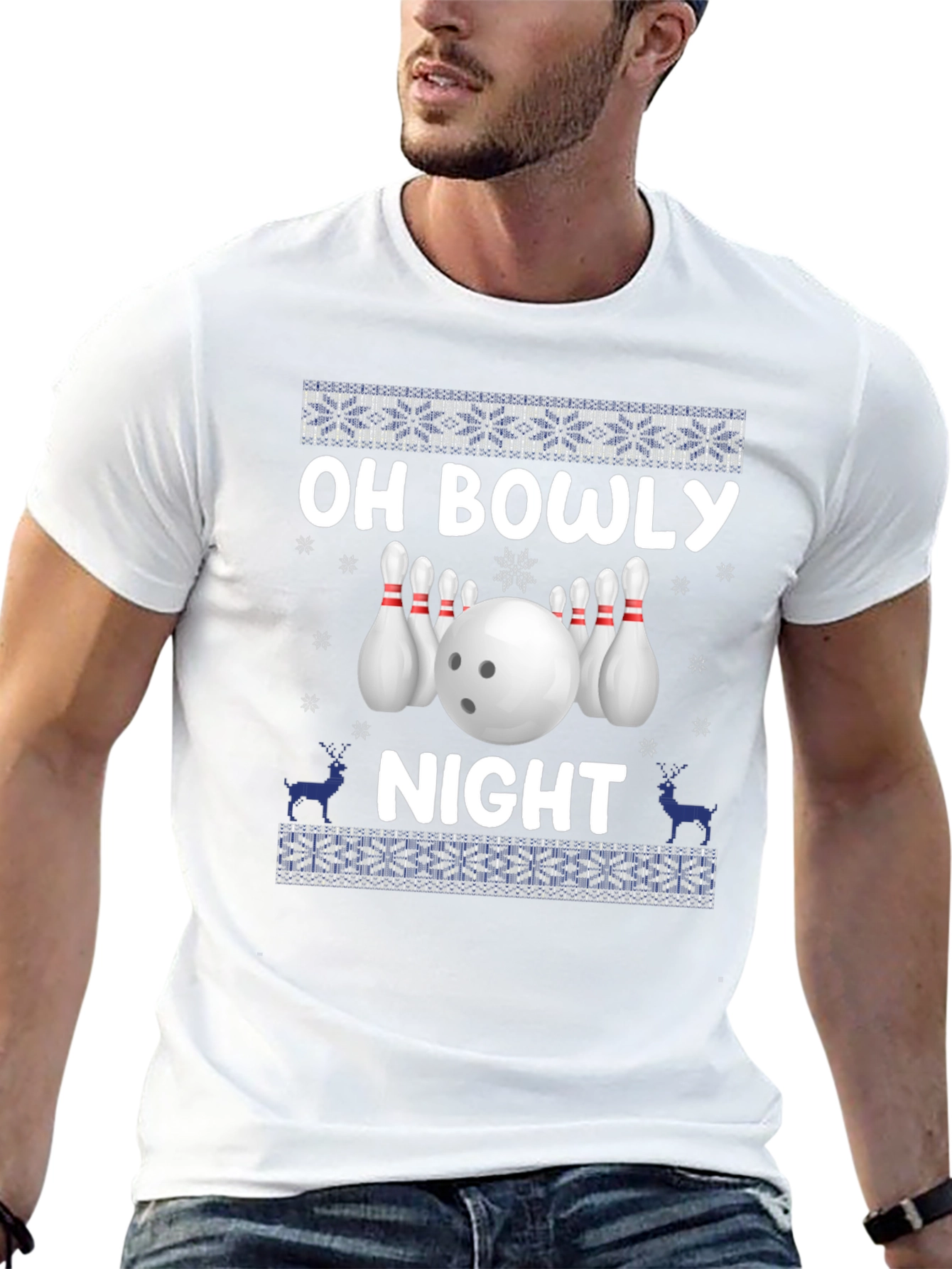 Oh Bowly Night Bowling Christmas Sweater T-Shirt
