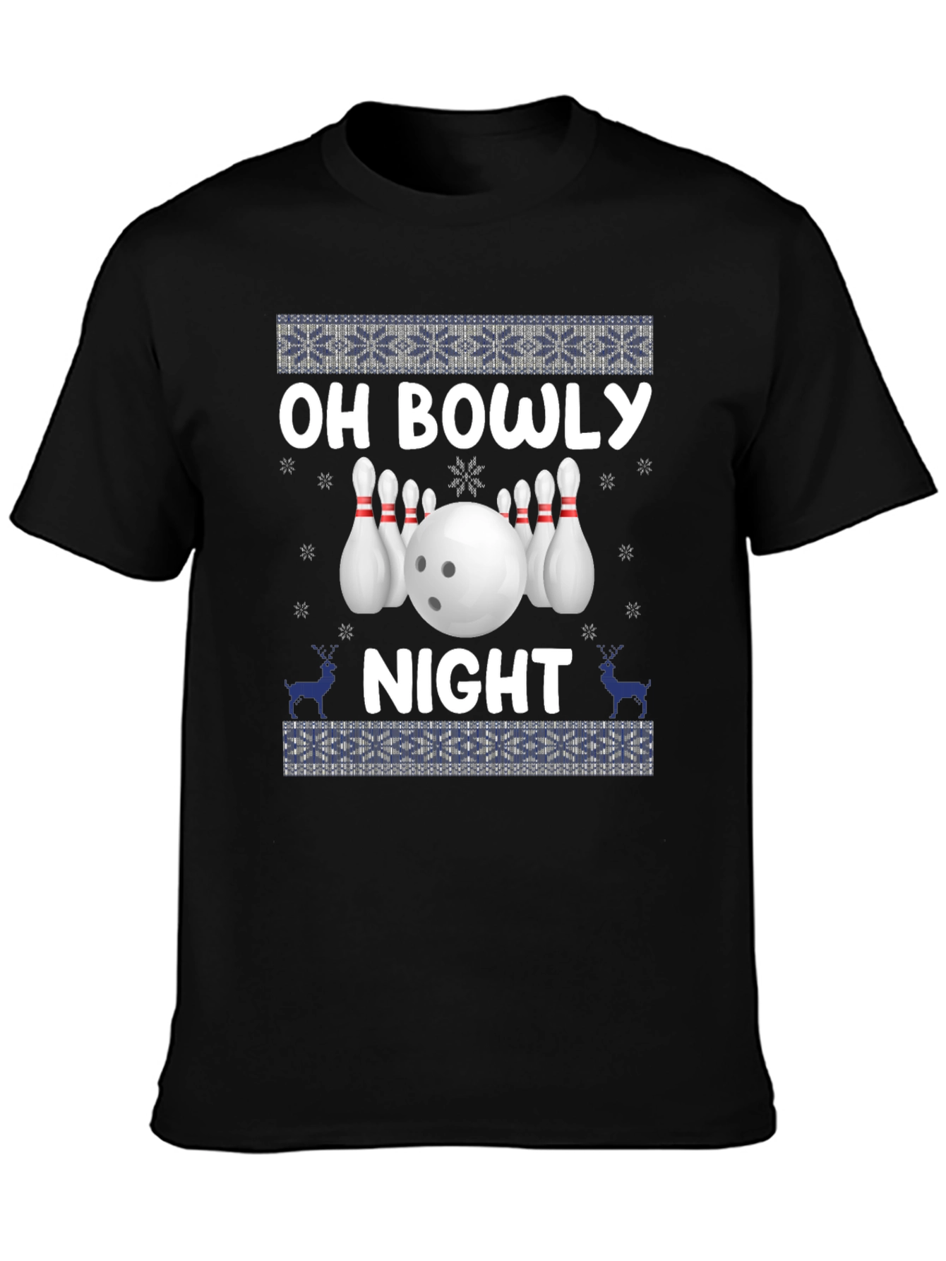 Oh Bowly Night Bowling Christmas Sweater T-Shirt