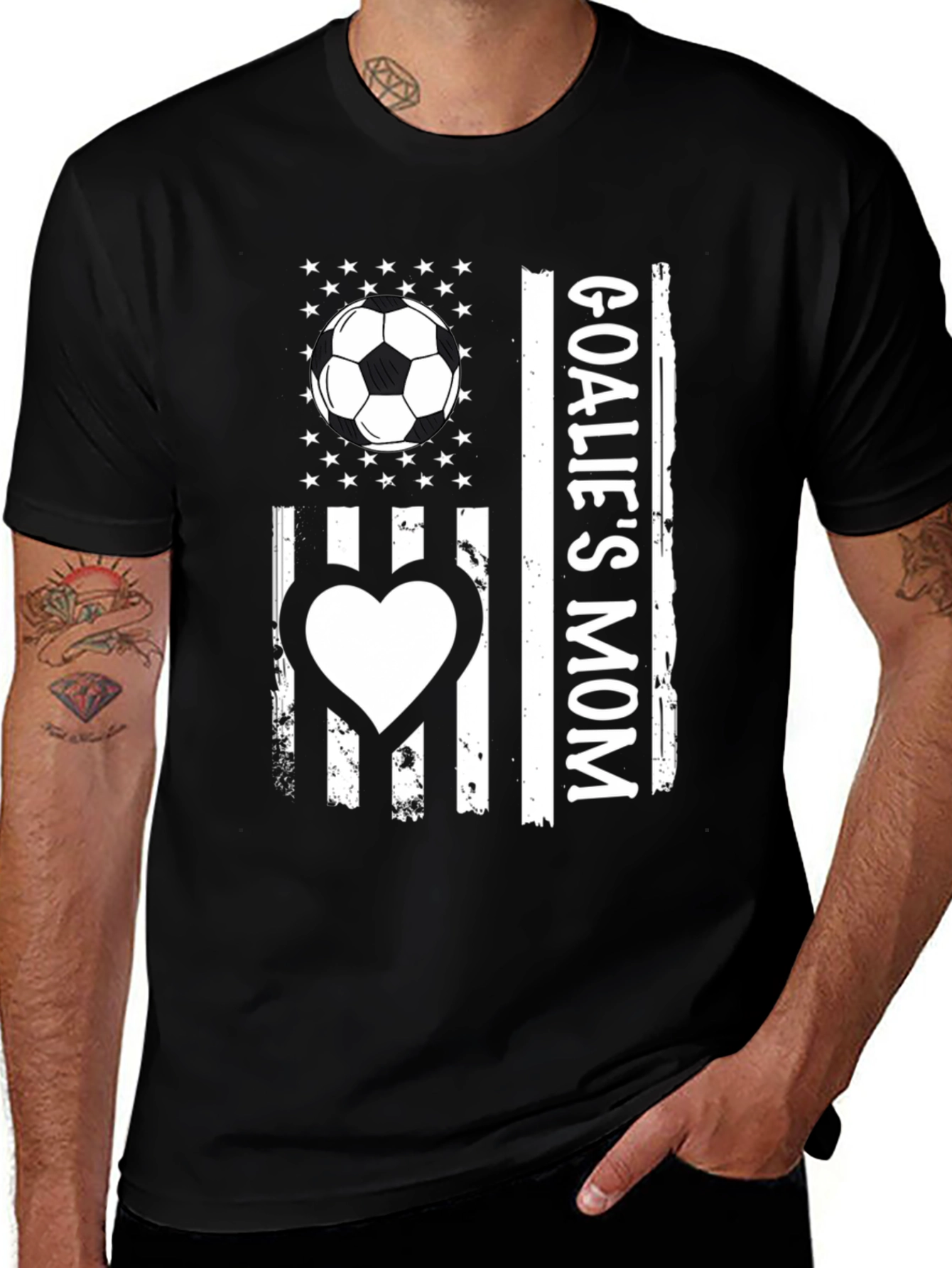 Goalies Mom USA Flag T-Shirt