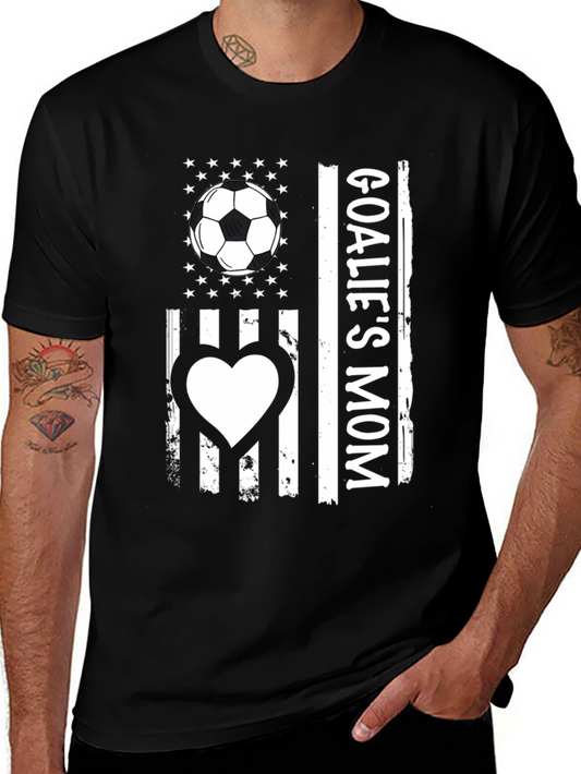 Goalies Mom USA Flag T-Shirt