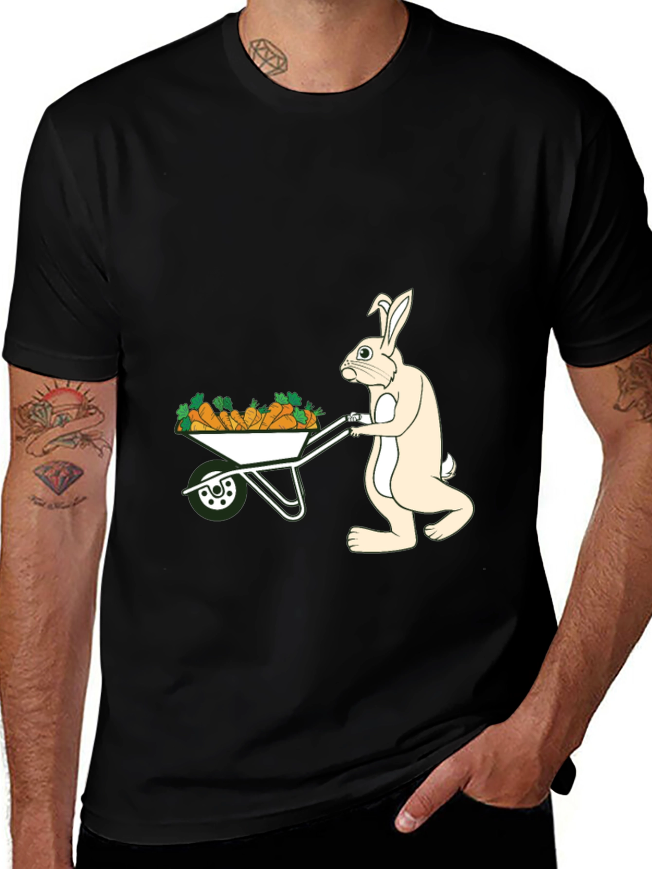 Bunny Carrot Wheelbarrow T-Shirt