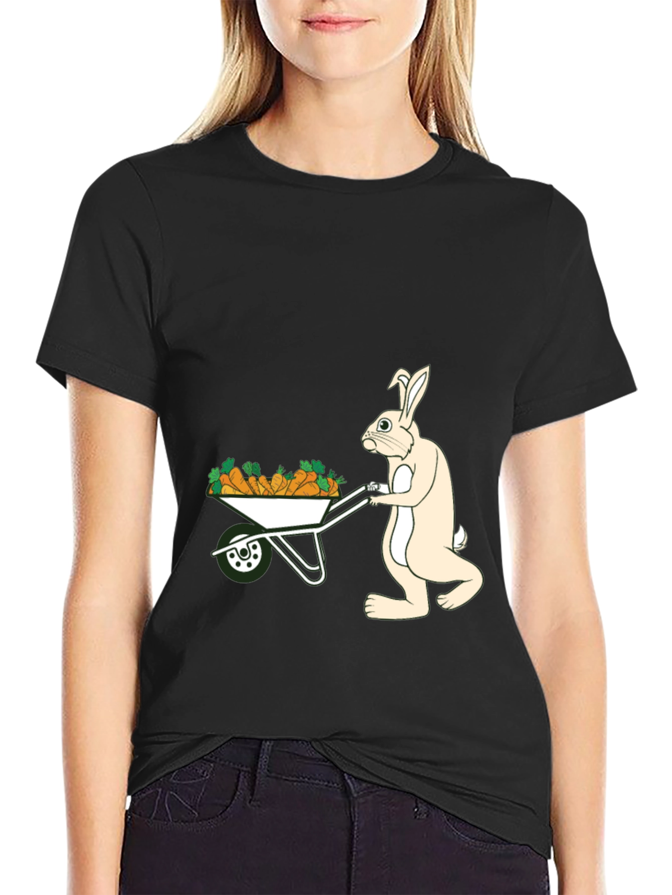 Bunny Carrot Wheelbarrow T-Shirt