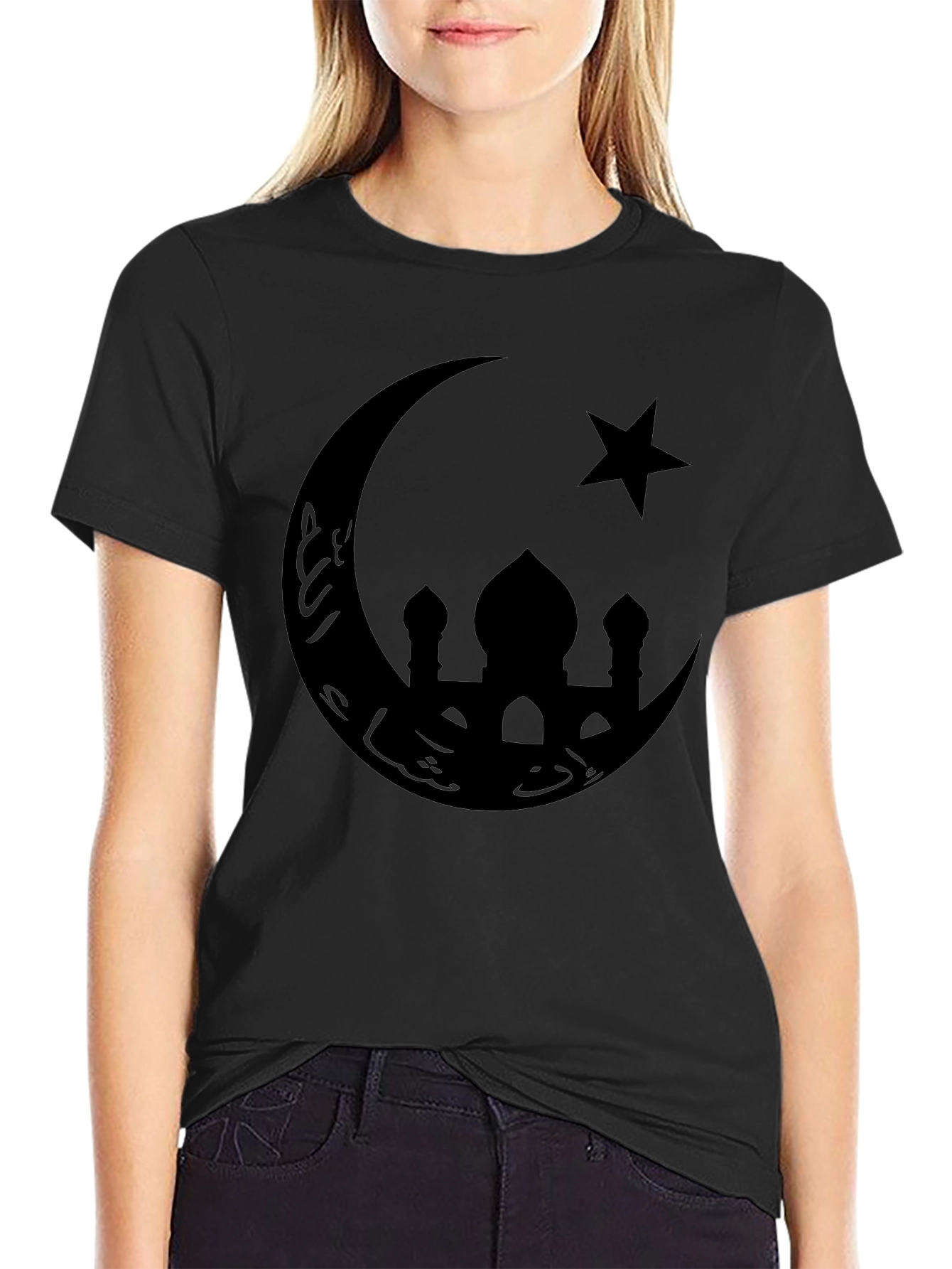 Mosque Moon & Star Graphic Tee - Black