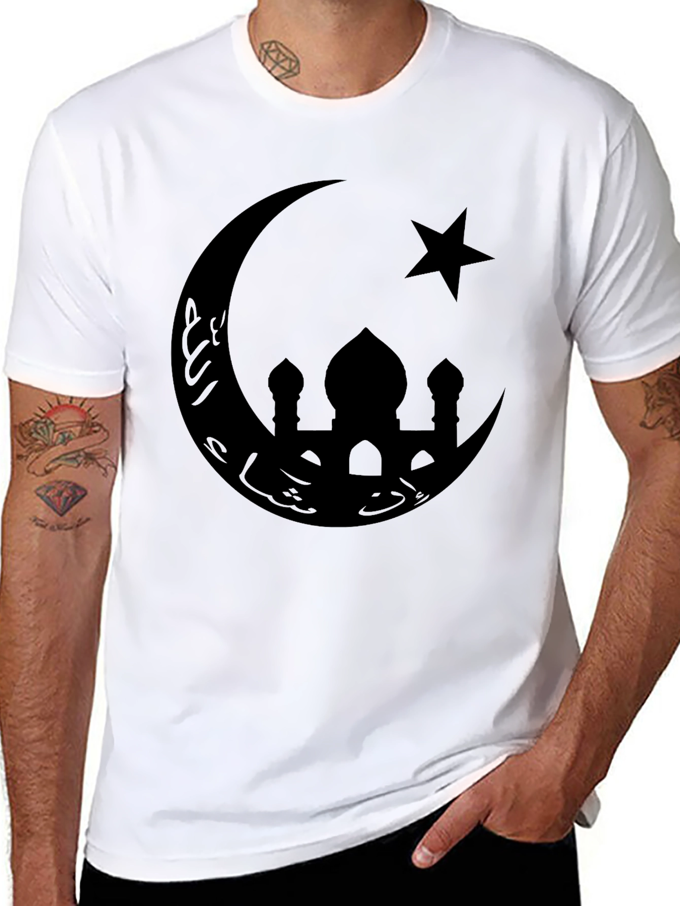 Mosque Moon & Star Graphic Tee - Black
