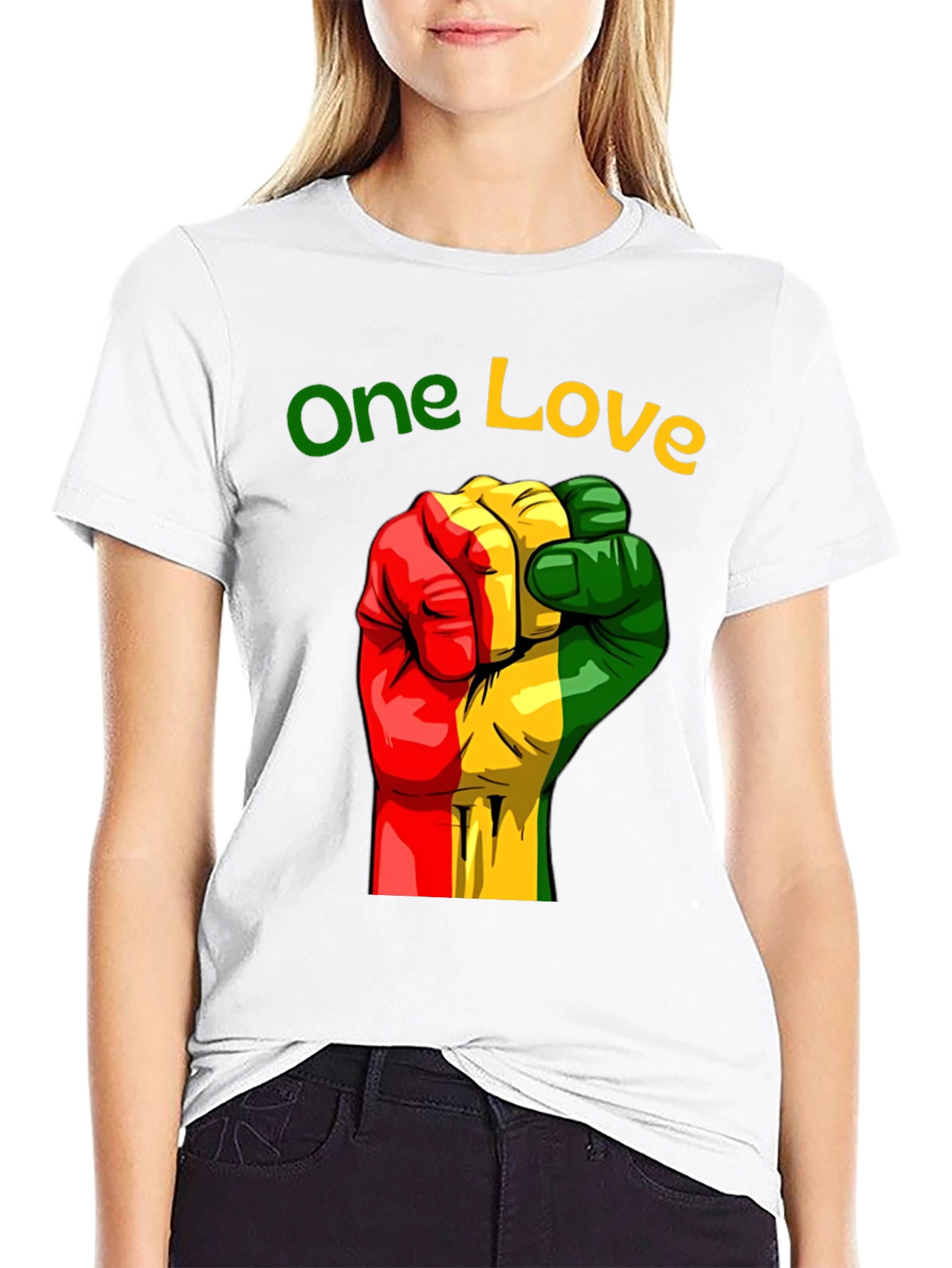 One Love Rasta Fist Graphic Tee