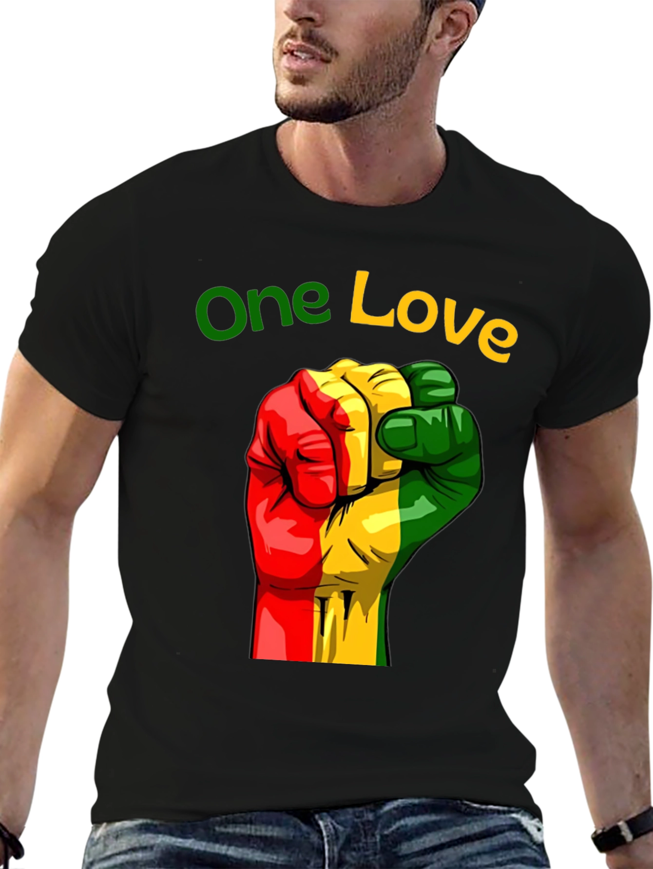 One Love Rasta Fist Graphic Tee