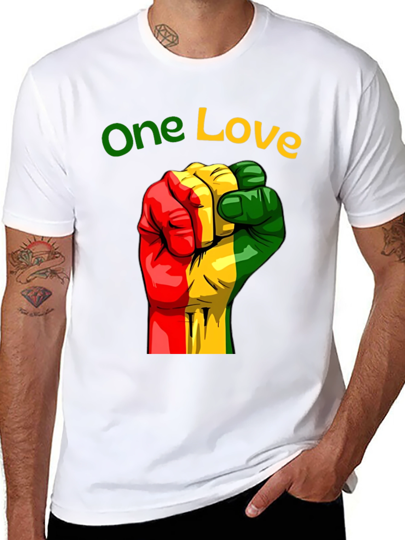 One Love Rasta Fist Graphic Tee