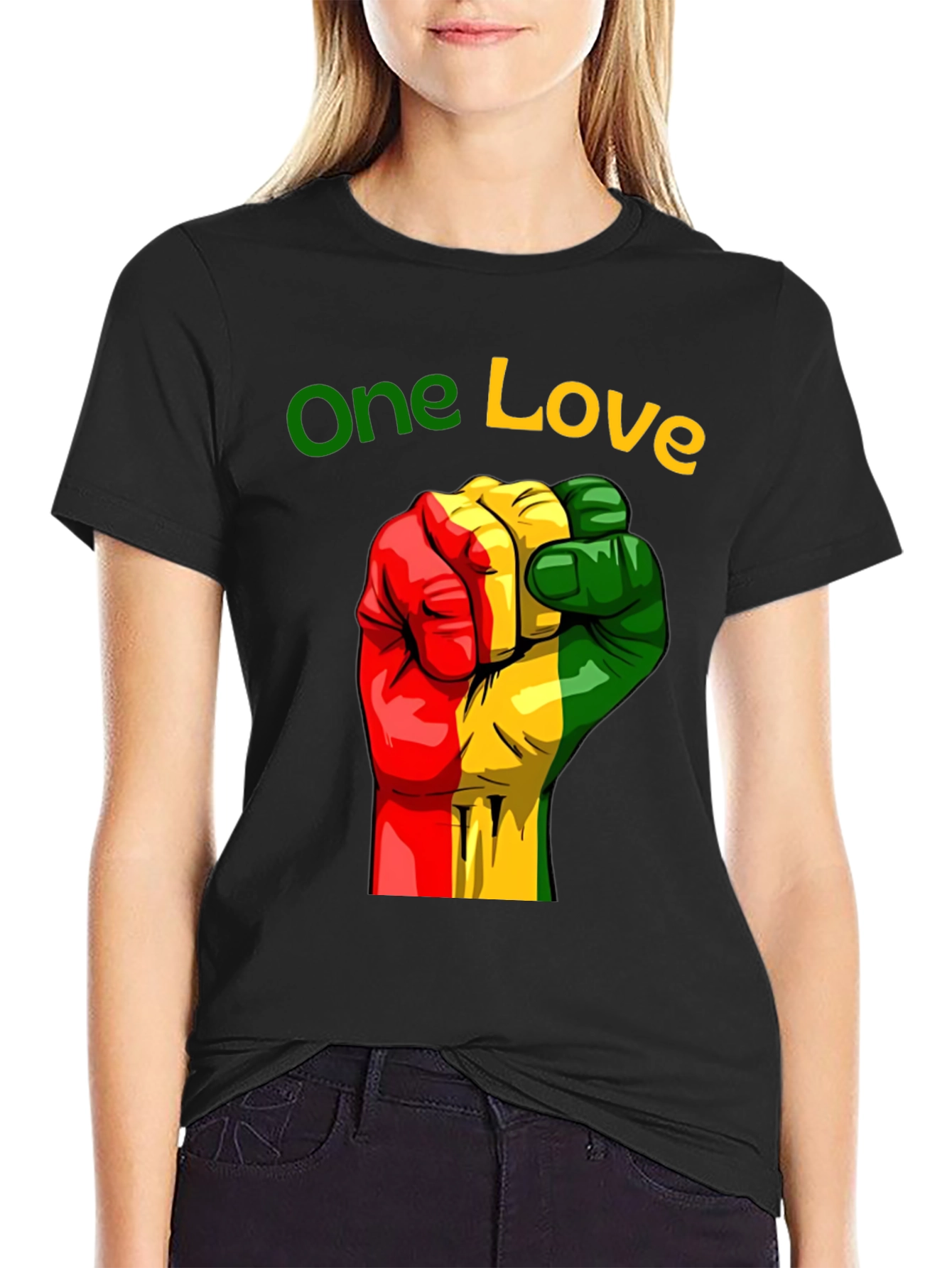 One Love Rasta Fist Graphic Tee